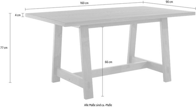 Timbers Esstisch »Gainesville«, Tischplatte und Gestell aus massives Kiefer, in verschiedenen Farbvarianten und Größen erhältlich, Höhe 77 cm-Tische-Inspirationen