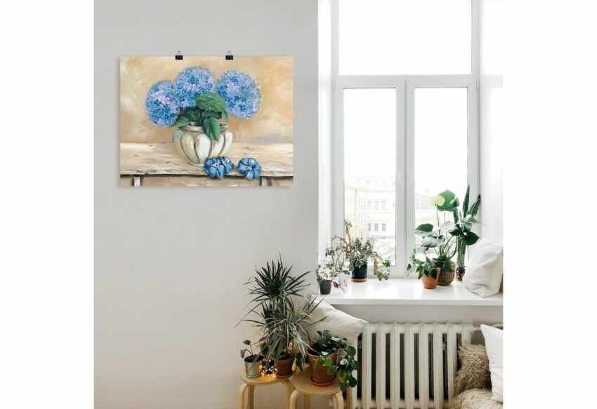 Artland Wandbild »Blaue Hortensien«, Blumen (1 Stück), in vielen Größen & Produktarten - Alubild / Outdoorbild für den Außenbereich, Leinwandbild, Poster, Wandaufkleber / Wandtattoo auch für Badezimmer geeignet-Bilder-Ideen für dein Zuhause von Home Trends