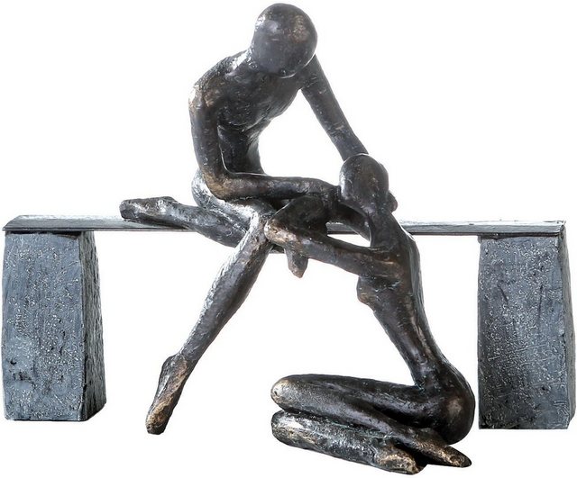 Casablanca by Gilde Dekofigur »Skulptur Freundschaft« (1 Stück), Dekoobjekt, Höhe 22 cm, mit Spruchanhänger, Wohnzimmer-Figuren-Inspirationen