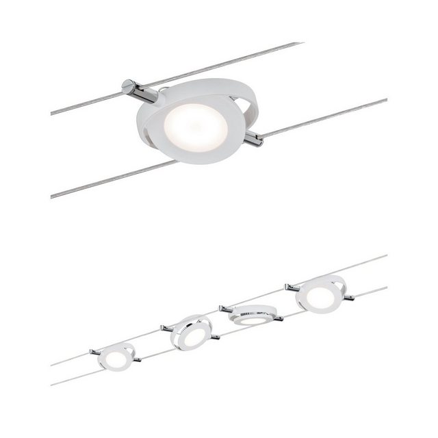 Paulmann LED Deckenleuchte »Wohnzimmerlampe LED 4x4W RoundMac 230V/12V DC Weiß matt«, Seilsystem-Lampen-Inspirationen
