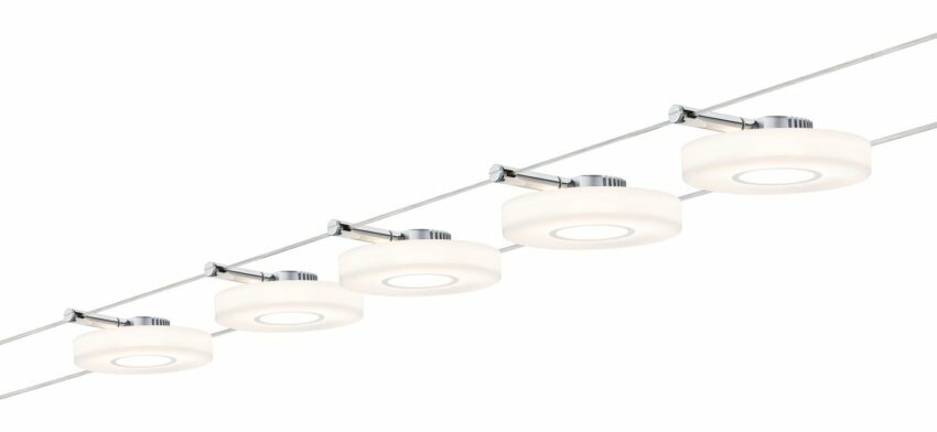 Paulmann LED Deckenleuchte »Wohnzimmerlampe LED 5x4W DiscLED I 230V/12V DC Chrom/Satin«, Seilsystem-Lampen-Ideen für dein Zuhause von Home Trends