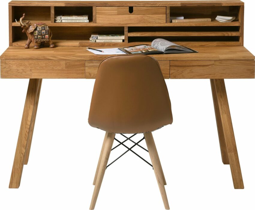 Home affaire Sekretär »Ohu«, aus schönem massivem Eichenholz, mit vielen Stauraummöglichkeiten, Breite 140 cm-Tische-Ideen für dein Zuhause von Home Trends