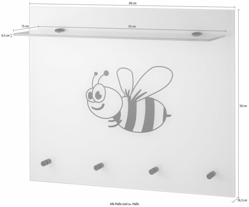 GGG MÖBEL Garderobenpaneel »Biene«, aus Glas mit Ablage-Garderoben-Ideen für dein Zuhause von Home Trends