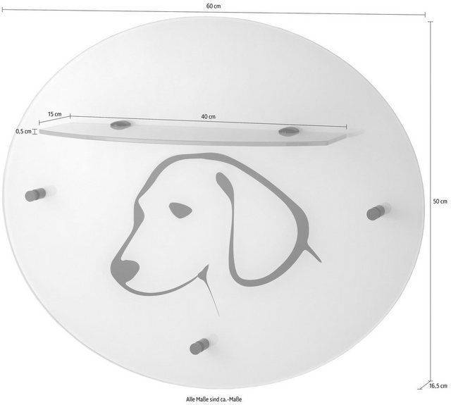 GGG MÖBEL Garderobenpaneel »Hund«, aus Glas mit Ablage-Garderoben-Inspirationen