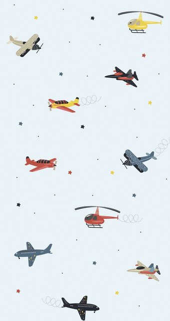 Marburg Kindertapete, matt, (1 St), Flugzeug, Hubschrauber, gut lichtbeständig, hochwaschbeständig-Tapeten-Inspirationen