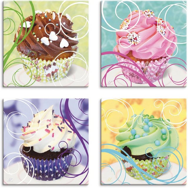 Artland Leinwandbild »Cupcakes«, Süßspeisen (4 Stück)-Bilder-Inspirationen