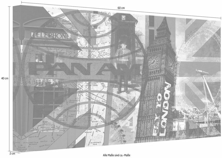 Wall-Art Leinwandbild »PAN AM - London«-Bilder-Ideen für dein Zuhause von Home Trends