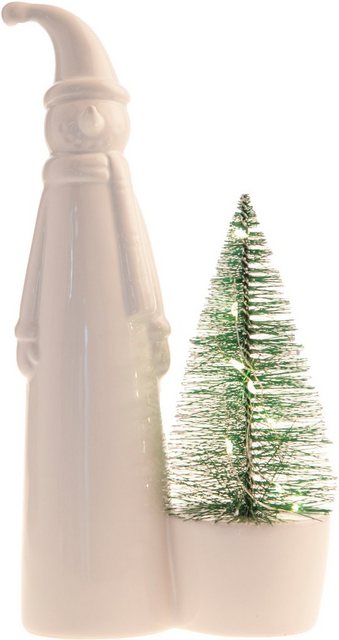 VALENTINO Wohnideen LED Dekofigur »Schneemann mit Baum«, Weihnachtsfigur aus Keramik, Höhe ca. 26 cm-Lampen-Inspirationen