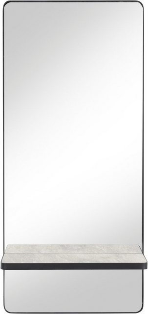 Guido Maria Kretschmer Home&Living Wandspiegel »Nookiema, schwarz« (1-St), rechteckig, mit Ablage aus Marmor, Rahmen aus Metall, modern-Spiegel-Inspirationen