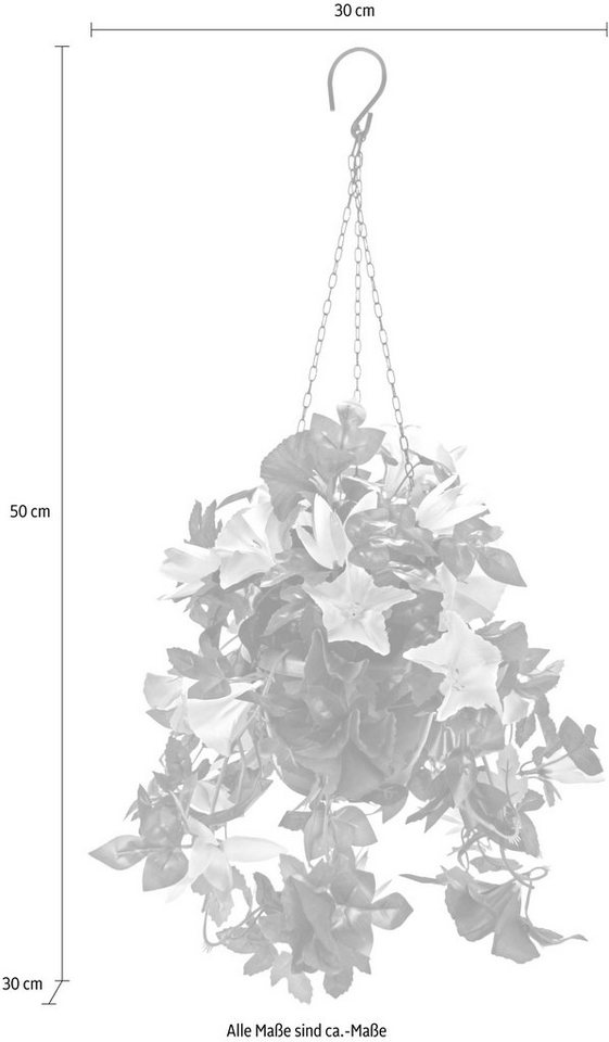 Kunstpflanze »Hängeampel Petunien« Petunien, I.GE.A., Höhe 50 cm-Kunstpflanzen-Ideen für dein Zuhause von Home Trends