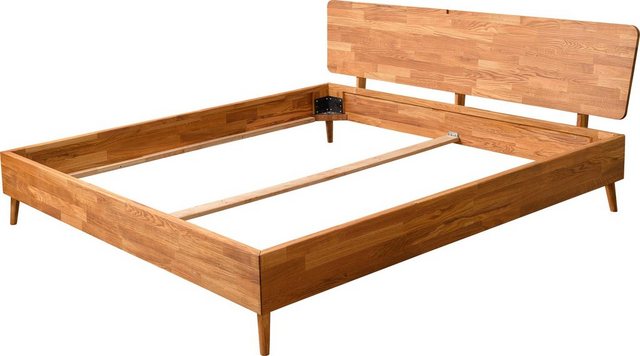 Home affaire Massivholzbett »Scandi«, aus massivem Eichenholz, mit Holzfüßen, in zwei verschiedenen Größen erhältlich-Betten-Inspirationen