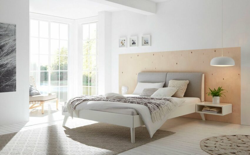 HASENA Massivholzbett »Simone«, Buche weiß lackiert, mit Polsterkopfteil, wahlweise in zwei verschiedenen Liegehöhen erhältlich-Betten-Ideen für dein Zuhause von Home Trends