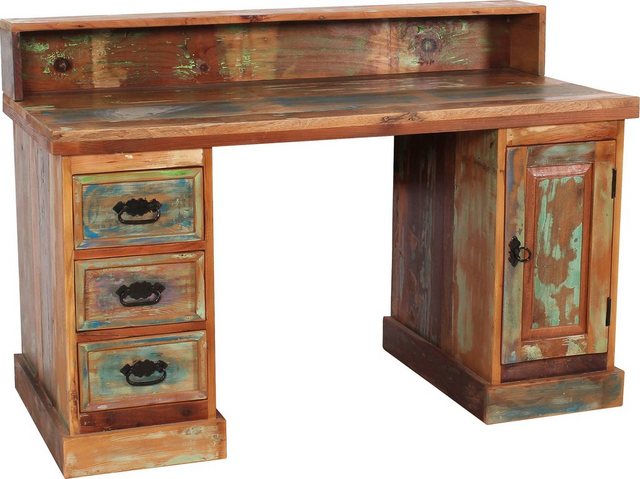 SIT Schreibtisch, Sekretär aus recyceltem Altholz mit Farbresten-Tische-Inspirationen