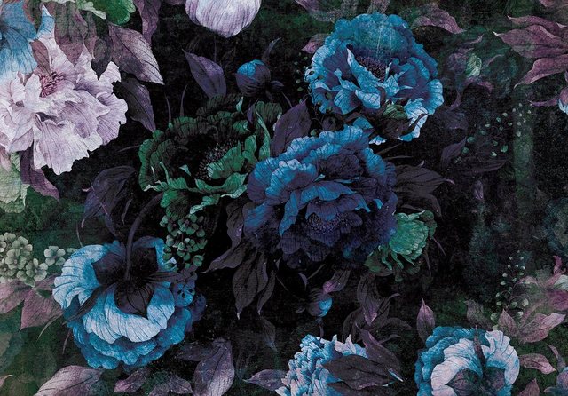 Consalnet Papiertapete »Blauer Blumen Mix«, floral-Tapeten-Inspirationen