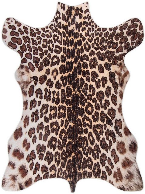 Fellteppich »Hunter Leopard«, Living Line, fellförmig, Höhe 7 mm, Kunstfell, bedruckt, waschbar, ideal im Wohnzimmer & Schlafzimmer-Teppiche-Inspirationen