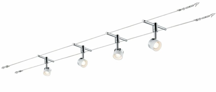 Paulmann LED Deckenleuchte »Wohnzimmerlampe LED 4x5W Stage 230/12V, Weiß/Chrom«, Seilsystem-Lampen-Ideen für dein Zuhause von Home Trends
