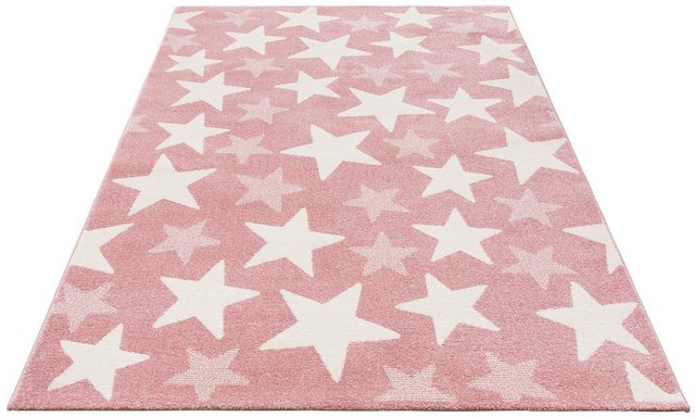Kinderteppich »Stars«, Lüttenhütt, rechteckig, Höhe 13 mm, Pastell-Farben, Motiv Sterne-Teppiche-Inspirationen