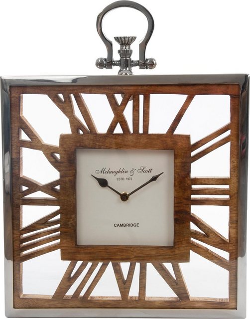 Home affaire Wanduhr »Arman« (Standuhr, eckig, aus Holz & Metall, römische Ziffern, ideal im Wohnzimmer)-Uhren-Inspirationen