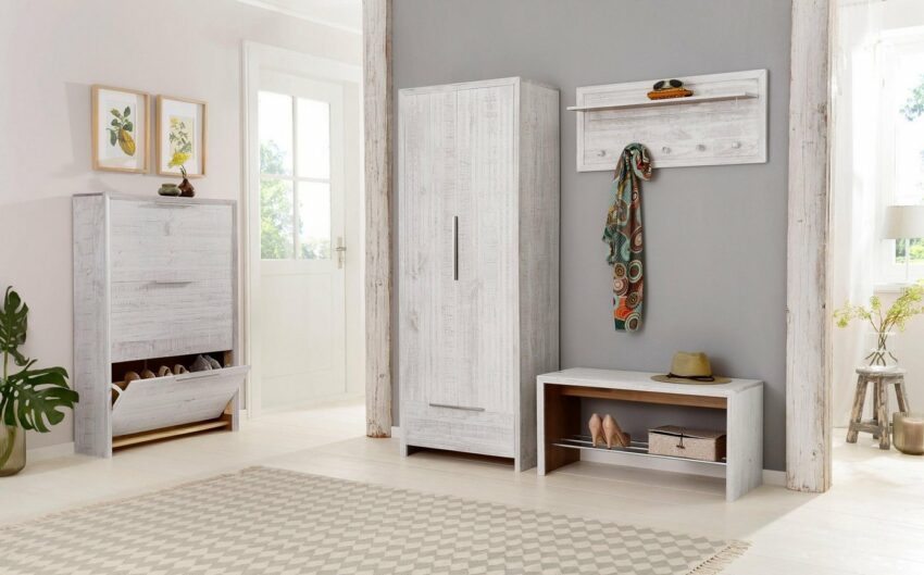 Home affaire Garderobenpaneel »Auckland«, mit 1 Metallstange und 5 Haken, aus Massivholz, Breite 60 cm-Garderoben-Ideen für dein Zuhause von Home Trends