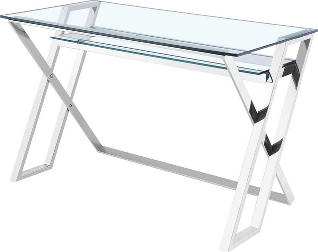 Leonique Schreibtisch »Harvey«, edle Kombi aus Chrom und Glas, auch als Schminktisch oder Konsolentisch geeignet-Tische-Inspirationen