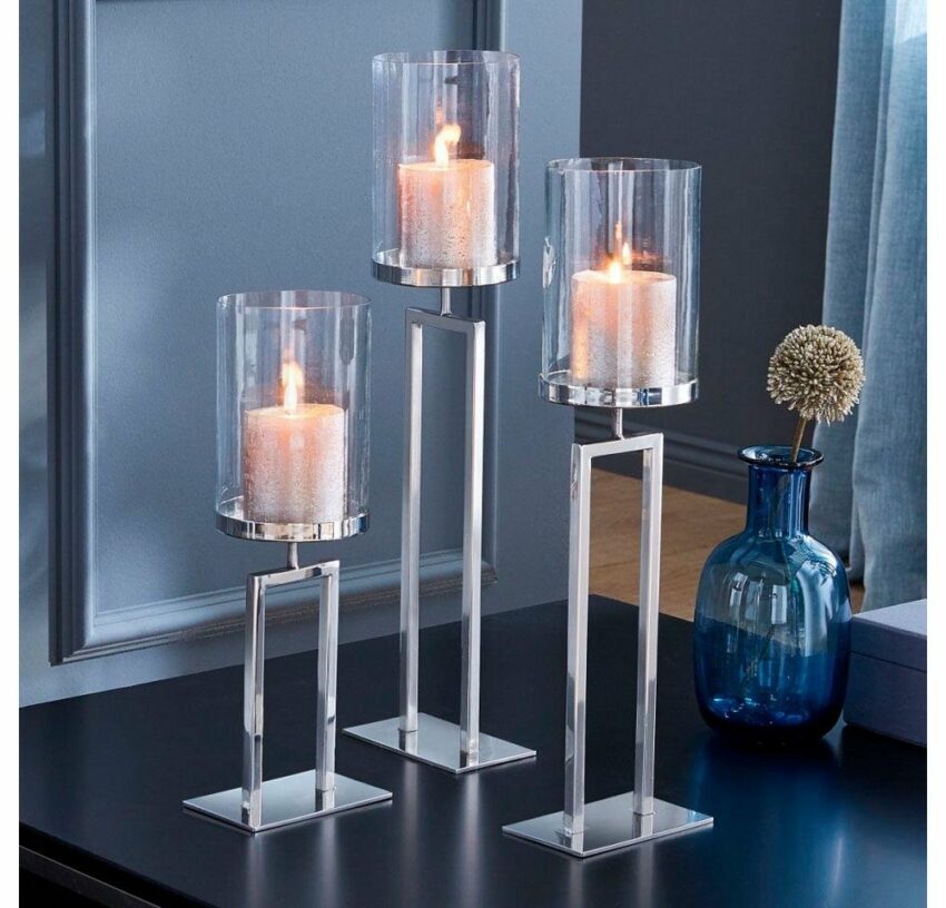 Kerzenhalter »New York«, Bodenwindlicht aus Stahl und Glas-Kerzenhalter-Ideen für dein Zuhause von Home Trends