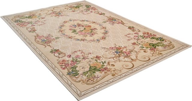 Teppich »Flomi Floral«, THEKO, rechteckig, Höhe 3 mm, gewebt, Blumen Design, Wohnzimmer-Teppiche-Inspirationen