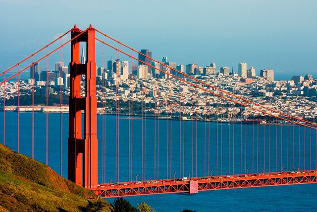 Papermoon Fototapete »Golden Gate Bridge«, matt, BlueBack, 7 Bahnen, 350 x 260 cm-Tapeten-Inspirationen