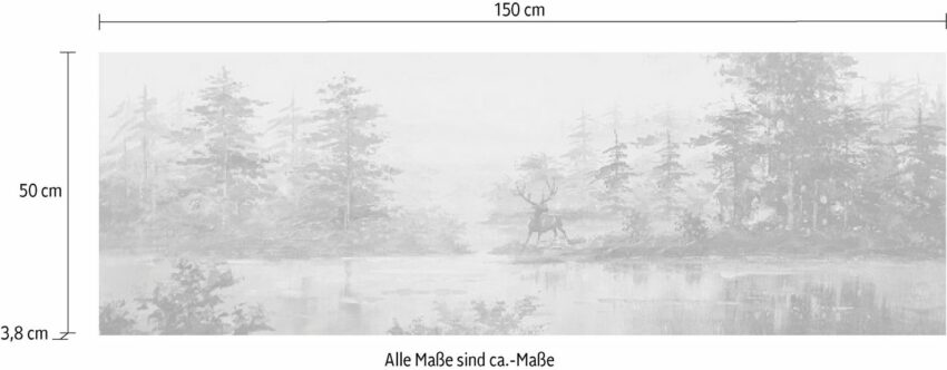 Myflair Möbel & Accessoires Ölbild »Gemälde Maeve«, Bild auf Leinwand, Motiv Wald, 50x150 cm, Wohnzimmer-Bilder-Ideen für dein Zuhause von Home Trends