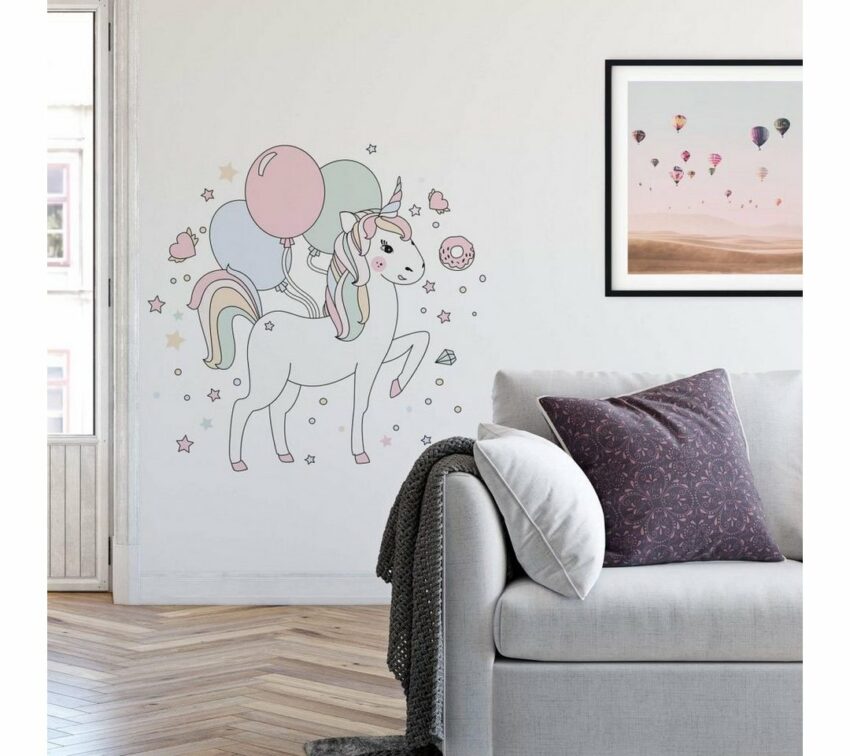 Wall-Art Wandtattoo »Geburtstags Einhorn Luftballon« (1 Stück)-Wandtattoos-Ideen für dein Zuhause von Home Trends