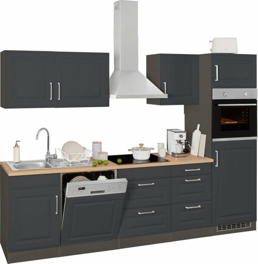 HELD MÖBEL Küchenzeile »Stockholm«, mit E-Geräten, Breite 280 cm, mit hochwertigen MDF Fronten im Landhaus-Stil-Küchenzeilen-Ideen für dein Zuhause von Home Trends