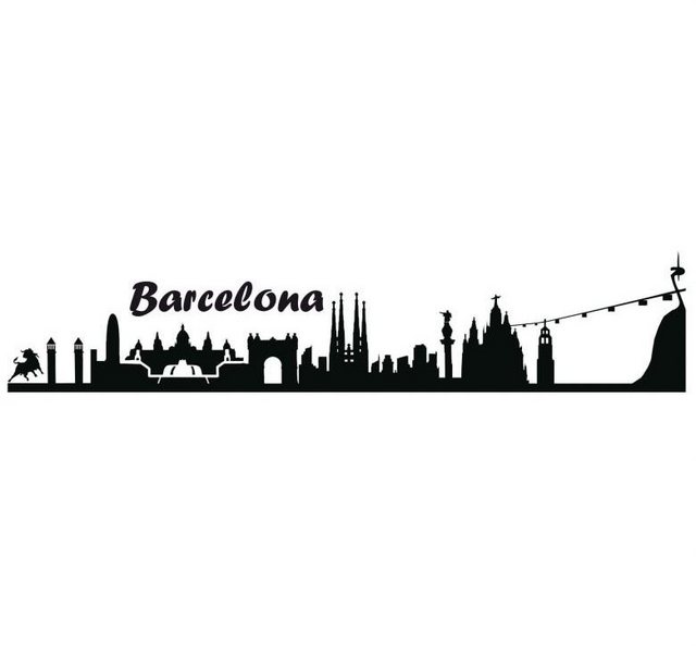 Wall-Art Wandtattoo »Stadt Skyline Barcelona 100cm« (1 Stück)-Wandtattoos-Inspirationen