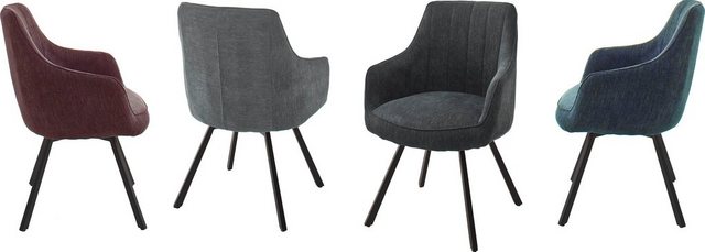 MCA furniture Esszimmerstuhl »Sassello« (Set, 2 Stück), Stuhl 180°drehbar mit Nivellierung, Stoffbezug, mit Taschenfederkern, belastbar bis 120 kg-Stühle-Inspirationen