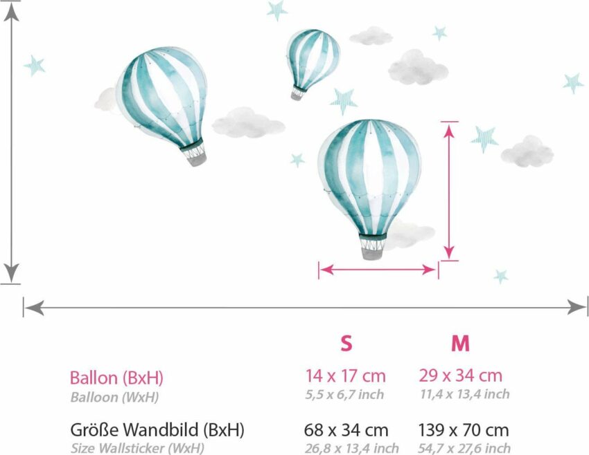little DECO Wandtattoo »Little Deco Wandtattoo Heißluftballon«-Wandtattoos-Ideen für dein Zuhause von Home Trends