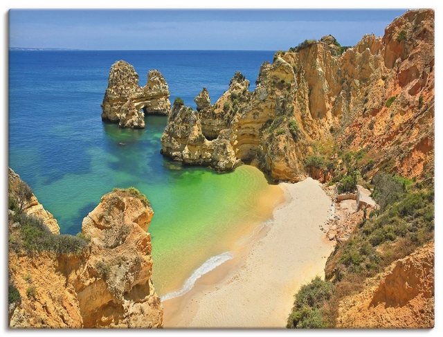 Artland Wandbild »Farbige Algarveküste«, Strand (1 Stück), in vielen Größen & Produktarten - Alubild / Outdoorbild für den Außenbereich, Leinwandbild, Poster, Wandaufkleber / Wandtattoo auch für Badezimmer geeignet-Bilder-Inspirationen