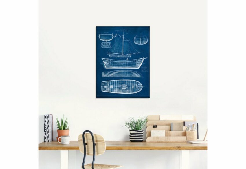 Artland Glasbild »Entwurf für ein Antikes Schiff II«, Boote & Schiffe (1 Stück)-Bilder-Ideen für dein Zuhause von Home Trends