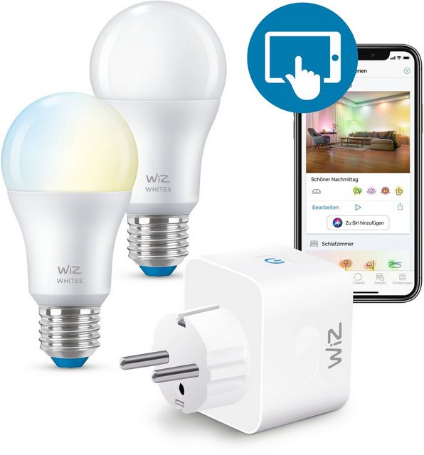 WiZ »WiZ Bundle, Tunable White 2er Set + Smart Plug« LED-Leuchtmittel, E27, Warmweiß, Wi-Fi und Bluetooth, kompatibel mit SmartThings, Einfaches Plug-and-Play, Sprachsteuerung, smarte Beleuchtung-Leuchtmittel-Inspirationen
