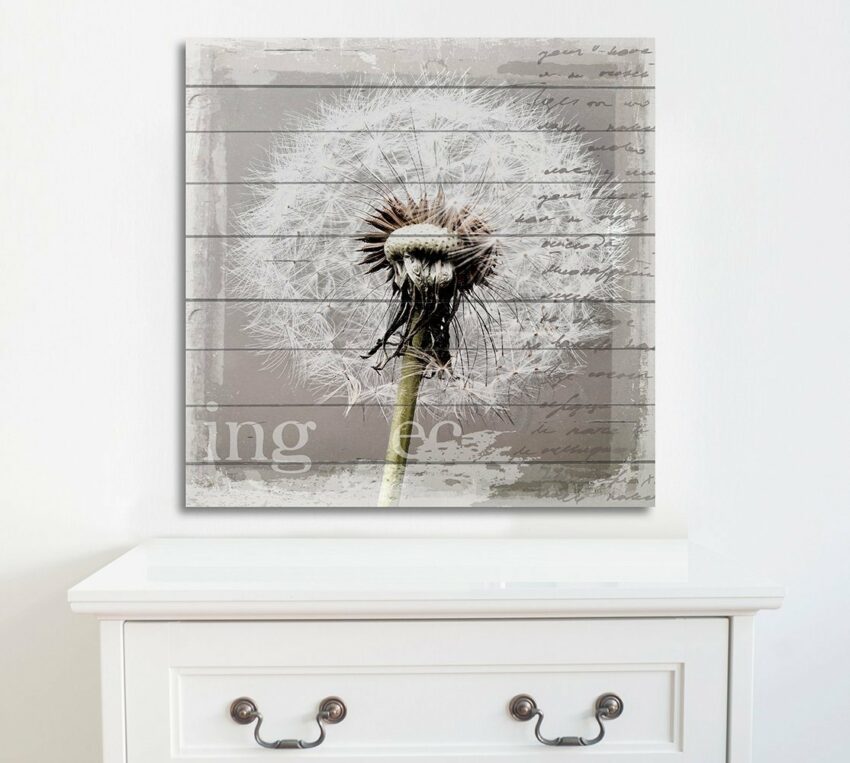 queence Holzbild »Pusteblume«, 40x40 cm-Bilder-Ideen für dein Zuhause von Home Trends