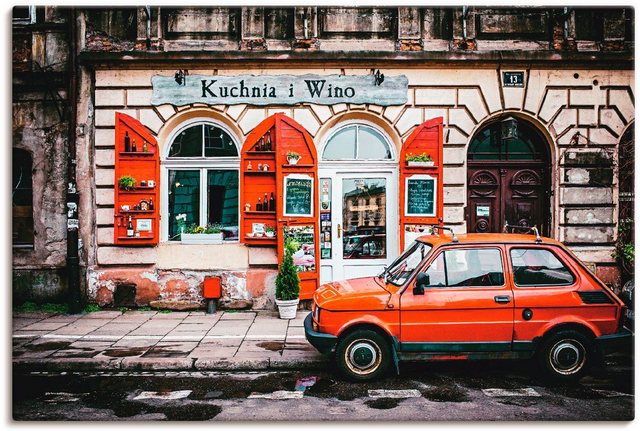 Artland Wandbild »Kuchnia i Wino in Kraków«, Auto (1 Stück), in vielen Größen & Produktarten - Alubild / Outdoorbild für den Außenbereich, Leinwandbild, Poster, Wandaufkleber / Wandtattoo auch für Badezimmer geeignet-Bilder-Inspirationen