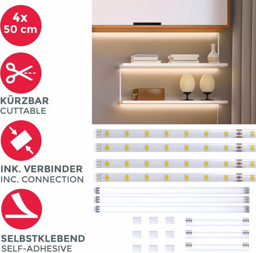 B.K.Licht LED-Streifen »Lacerta«, 2m LED Band Set 4 Streifen Unterbauleuchte inkl. Verbinder-Lampen-Ideen für dein Zuhause von Home Trends