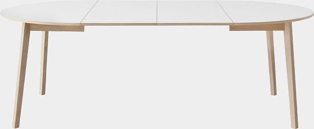 Hammel Furniture Esstisch »Single«, Tischplatte aus weißem Melamin und Gestell in Massivholz. Ø 130 cm. Inkl. 2 Einlegeplatten-Tische-Inspirationen