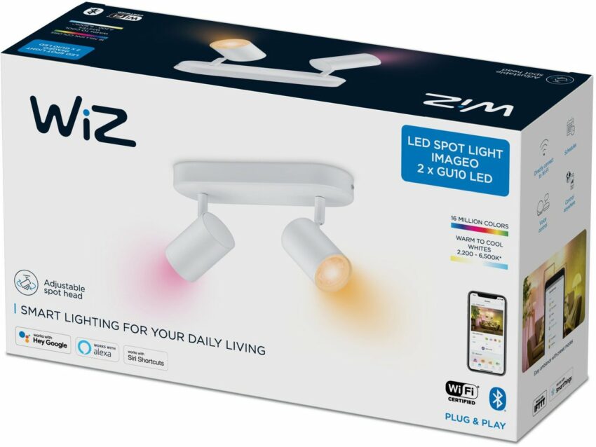 WiZ Deckenleuchte »WiZ Wi-Fi BLE BOS 2x5W RGB W«, Die smarte Spotleuchte WiZ Imageo bietet ein zeitgemäßes Design und ein warm-, kaltweißes oder farbiges Licht.-Lampen-Ideen für dein Zuhause von Home Trends