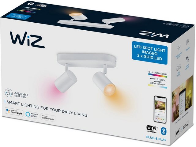 WiZ Deckenleuchte »WiZ Wi-Fi BLE BOS 2x5W RGB W«, Die smarte Spotleuchte WiZ Imageo bietet ein zeitgemäßes Design und ein warm-, kaltweißes oder farbiges Licht.-Lampen-Inspirationen
