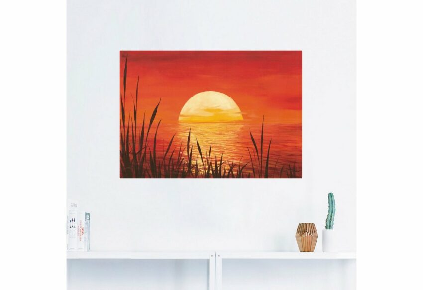 Artland Wandbild »Roter Sonnenuntergang am Ozean«, Bilder vom Sonnenuntergang & -aufgang (1 Stück), in vielen Größen & Produktarten - Alubild / Outdoorbild für den Außenbereich, Leinwandbild, Poster, Wandaufkleber / Wandtattoo auch für Badezimmer geeignet-Bilder-Ideen für dein Zuhause von Home Trends