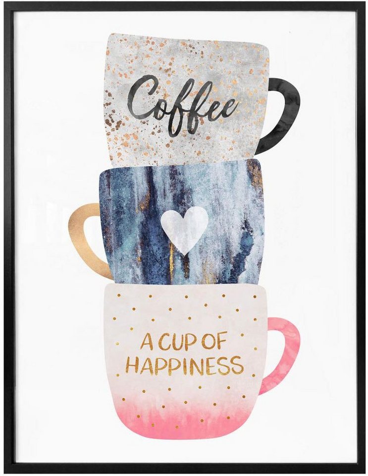 Wall-Art Poster »A cup of happiness«, Schriftzug (1 Stück)-Bilder-Ideen für dein Zuhause von Home Trends