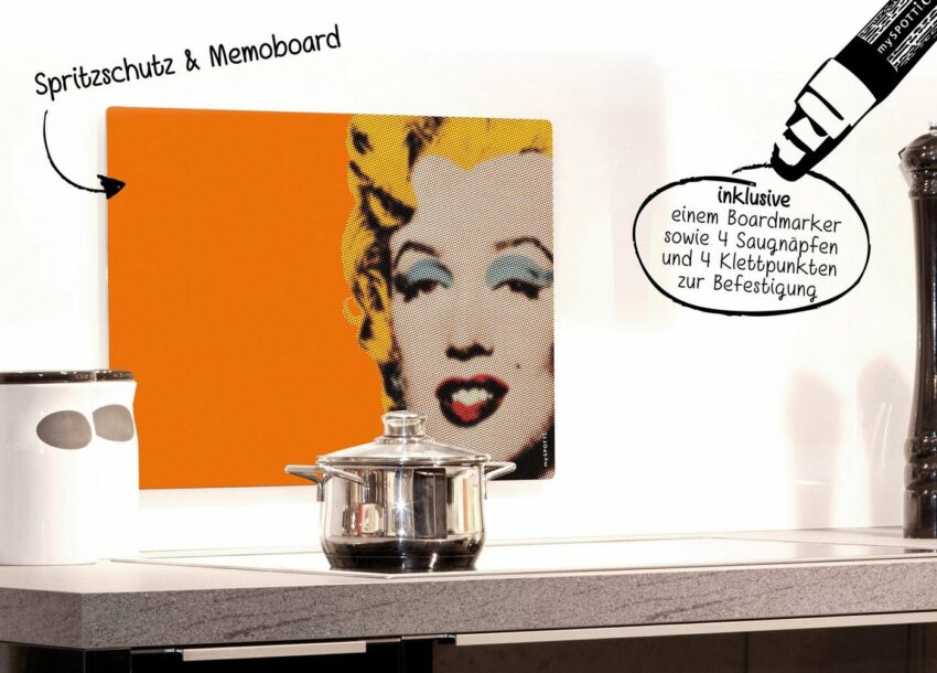 MySpotti Küchenrückwand »memo, Marilyn Monroe«-Küchenrückwände-Ideen für dein Zuhause von Home Trends