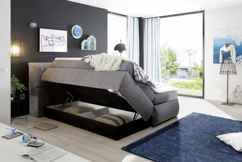 Boxspringbett »Bregenz«, inkl. Stauraum im Kopfteil, Bettkasten und Topper-Betten-Ideen für dein Zuhause von Home Trends