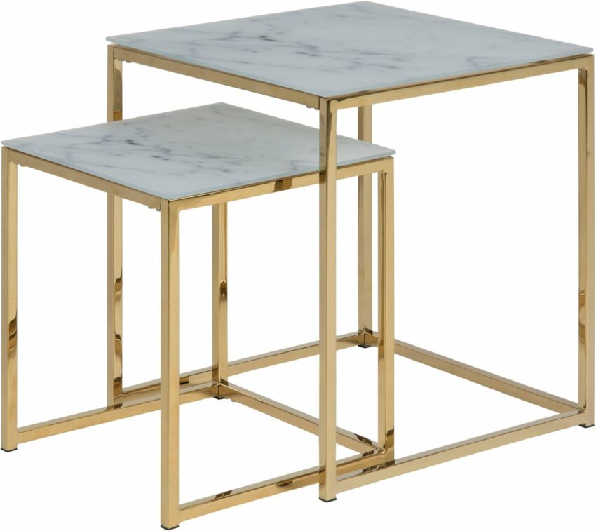 andas Beistelltisch »Alina« (Set, 2-St), mit Glastischplatte mit Mamor Print und Gestell aus Metall-Tische-Ideen für dein Zuhause von Home Trends