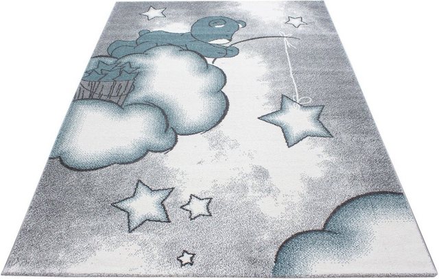 Kinderteppich »Kids 580«, Ayyildiz Teppiche, rechteckig, Höhe 12 mm, Teddybär, Sterne Design, Kurzflor-Teppiche-Inspirationen