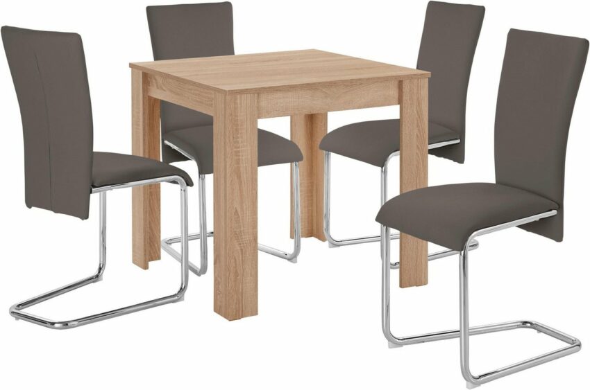 Homexperts Essgruppe »Nick1-Mulan«, (Set, 5-tlg), Tisch in eichefarben sägerau, Breite 80 cm-Essgruppen-Ideen für dein Zuhause von Home Trends