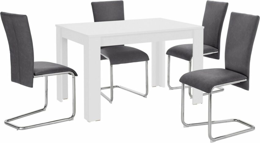 Homexperts Essgruppe »Nick2-Mulan«, (Set, 5-tlg), mit 4 Stühlen, Tisch in weiß, Breite 120 cm-Essgruppen-Ideen für dein Zuhause von Home Trends